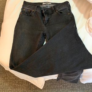 Free people high waisted black denim jeans